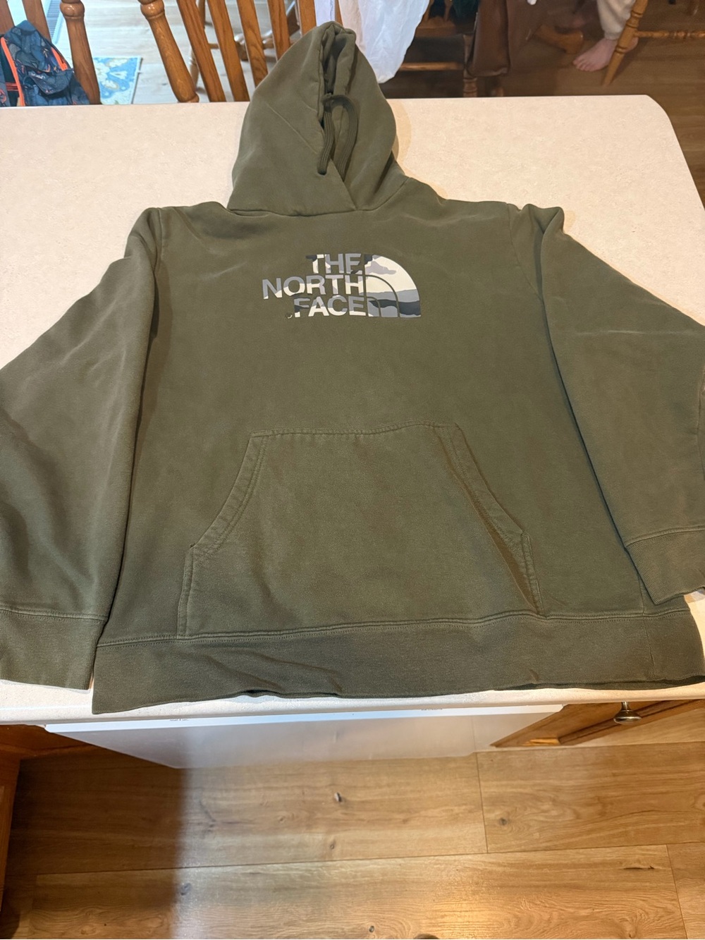 The North Face Men's Olive Green Hoodie Sweatshirt Size XL